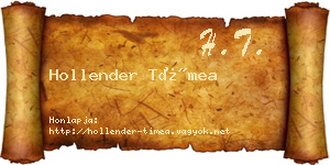 Hollender Tímea névjegykártya