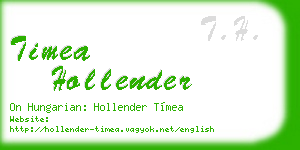 timea hollender business card